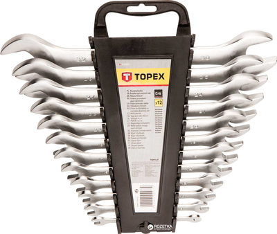 Набор рожковых ключей TOPEX двусторонних 6 х 32 мм 12 шт CrV (35D657)