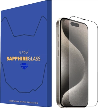 Захисне скло iLera Sapphire Ultra + Glass для Apple iPhone 15 Pro Max Black (iLSPDL+15PrMx)