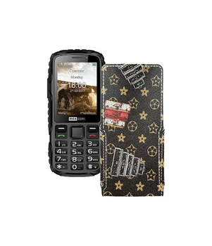 Чохол-флип з екошкіри для телефону Maxcom MM920 Луі-Вітон-коричневий