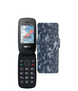 Чохол-книжка з екошкіри для телефону Maxcom MM817 Хаки-синій