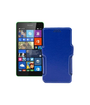 Чохол-книжка з екошкіри для телефону Microsoft Lumia 535 Синій