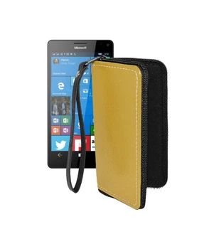 Чохол-гаманець з екошкіри для телефону Microsoft Lumia 950 XL Жовтий