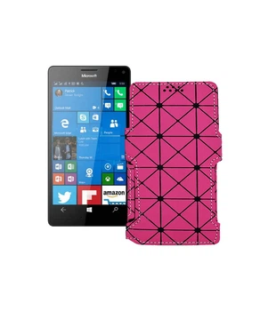Чохол-книжка з екошкіри для телефону Microsoft Lumia 950 XL Рожевий ромб