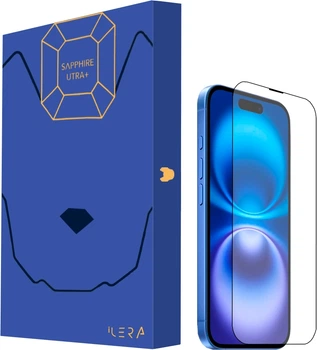Захисне скло iLera Premium Sapphire Ultra + Corning Glass для Apple iPhone 16 Black (iLPrSapUl16)