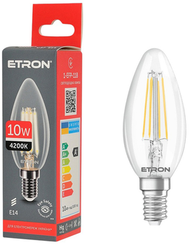 Светодиодная лампа ETRON C37 10W E14 4200K 1-EFP-118