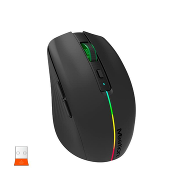 Миша комп'ютерна акумуляторна бездротова MEETION BTM002 |1000-1200-1600dpi, 6keys, RGB| Black