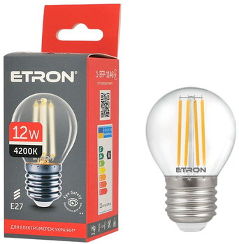 Світлодіодна лампа ETRON 1-EFP-1146 G45 12W 4200K E27