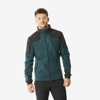 Кофта флісова чоловіча SH500 для туризму бірюзова - 2XL.