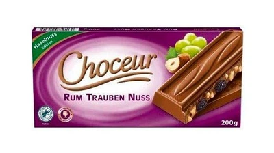 Молочный шоколад Choceur Rum Trauben Nuss 200 гр
