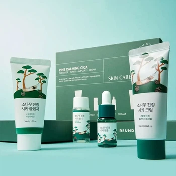 Набор мини-версий для успокоения и восстановления кожи Round Lab Pine Calming Cica Trial Kit 80 ml