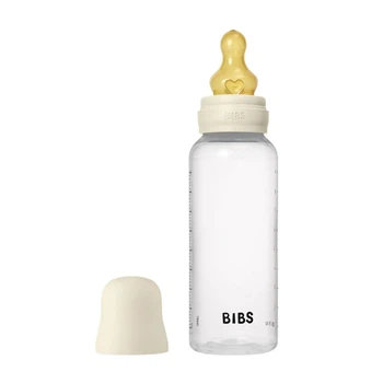 Пляшечка для годування BIBS Bottle Round Latex 270ml Medium Flow, Ivory