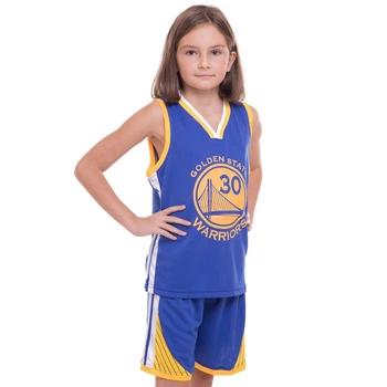 Форма баскетбольная детская NBA клуб Golden state warriors 30 NB-Sport размер 2XL 150-162 см цвет сине-желтый 7354