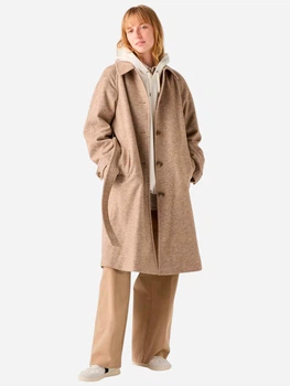 Пальто осіннє жіноче Uniqlo 950281266 2XL Коричневе (1159826821)
