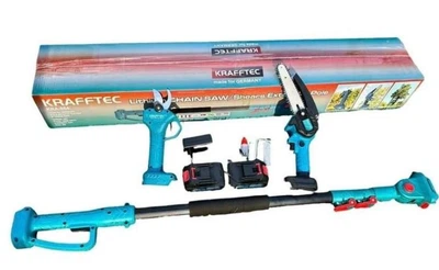 Набор аккумуляторного KRAFFTEC КRА-884 (секатор DUP270 + пила DUC150Z + телескопическая штанга-удлинитель - 2м.)