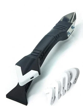 Силіконовий шпатель скребок для герметика та силікону з насадками Silicon Towel Scrapper Чорний