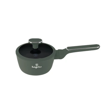 Ковш с крышкой 16 см 1.2 л Berlinger Haus Matte Green Collection Soft Touch с паровыпуском для любых плит алюминий зеленая