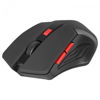 Мишка бездротова Defender Accura MM-275 Black Red (52276) стандартна оптична 1600dpi 5кн+1кол 1xAA радіо USB-нано ресівер черний з червоним B