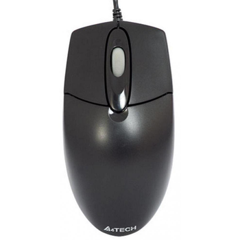 Мишка дротова A4Tech (OP-720 PS/2 black) стандартна оптична 800dpi 2кн+1кол сріблястий*