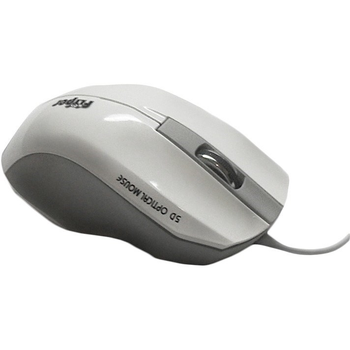 Мишка дротова Flyper FM-4023 USB White Gray стандартна оптична 1000dpi 3кн+1кол білий з сірим