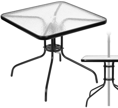 Stolik ogrodowy z otworem na parasol 80 x 80 cm ModernHome by Multistore (5905817004867)