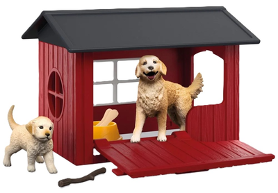 Zestaw do zabawy Schleich Farm World Buda dla psa + golden retriever 42722 (4059433992617) 