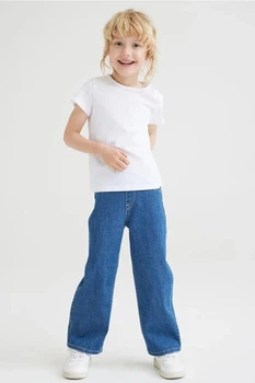 Детские джинсы свободного кроя для девочки H&M 110 (4-5Y), синий