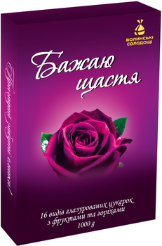 Набір цукерок Волинські солодощі Фірмовий Бажаю щастя 1 кг (4820184180314)