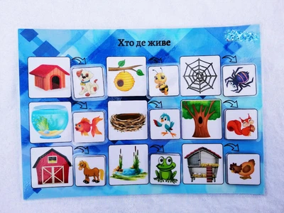 Гра навчальна на липучках Хто де живе
