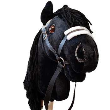 Хобіхорс Фріз чорний кінь на палиці - Hobby horse з вуздечкою А3