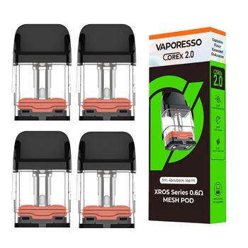 Картриджі Vaporesso Xros (4шт) 0.6 ом 3 мл TOP FILL Corex 2.0 (для електронної сигарети POD Системи) (mini, 3 mini, 3, nano, 3 nano, 4, 4 mini, 4 nano, pro)