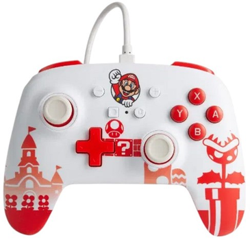 Контролер PowerA Enhanced Nintendo Switch Mario Red/White (0617885025211)