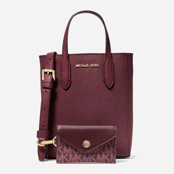 Сумка кросс-боди через плечо женская из натуральной кожи маленькая Michael Kors 694054625 Бордовая (1159827470)