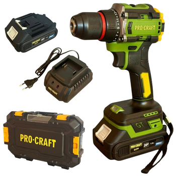 Шуруповерт бесщеточный аккумуляторный ProCraft PA18LiPro 1 АКБ 20V /1.5A в кейсе