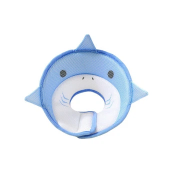 Мягкий воротник-подушка для кошек Lesko DT-613 XS Blue Shark послеоперационный защитный от вылизывания