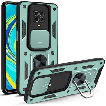 Чехол Fiji Camera Defence для Xiaomi Redmi Note 9 Pro бампер с защитой камеры Green
