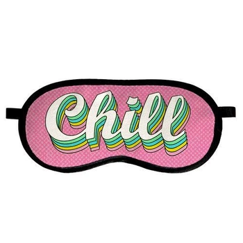 Маска для сна с принтом, дорожная повязка для глаз, бархат Chill 18,5×8,5 см