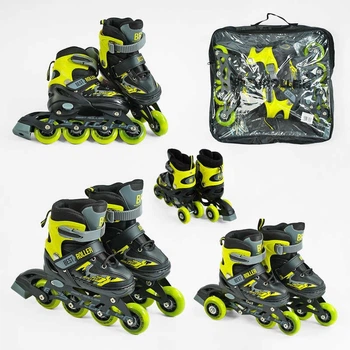 Ролики 10890-s Best Roller /розмір 30-33/ колір – жовтий (6) колеса pu, переднє колесо світло, переставні колеса, устілка 17-18.5 см, d – 6.5 см