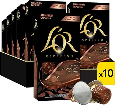 СЕТ 10 пачок! Кава в капсулах Nespresso L'or ESPRESSO Chocolat
