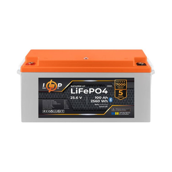 Акумулятор Logicpower LP LiFePO4 25,6V - 100 Ah (2560Wh) (BMS 100A/50А) пластик Smart BT (302328)
