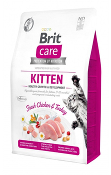 Корм Brit Care Cat GF Kitten Growth & Developmen для котят с курицей и индейкой