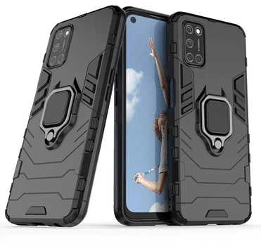 Чехол Iron Ring для OPPO A52 бампер противоударный с подставкой Black