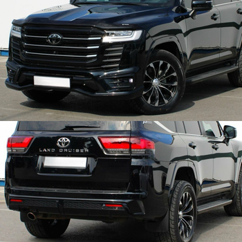 Обвес Modellista юбки переднего и заднего бампера Toyota Land Cruiser 300 2021- цвет черный 202 GBT для Toyota Land Cruiser 300 2021- (8901)