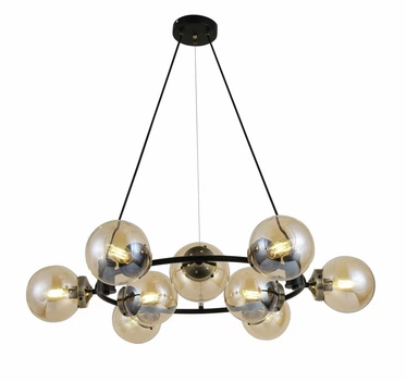 Люстра підвісна молекула Light House SRS-19987/9 Antique Brass + Matte black чорна + латунь