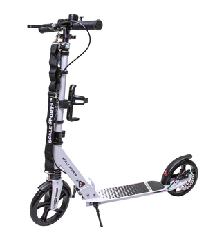 Детский самокат двухколесный Scale Sports SS-12, ручной тормоз, Led-фонарик. White (1111449399)