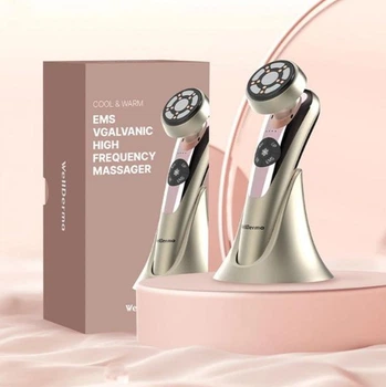 Гальванический высокочастотный массажер WellDerma EMS Galvanic High Frequency Massager с микротоками и световой терапией