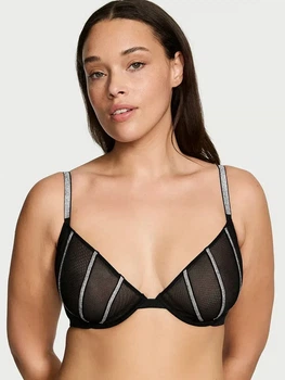 Бюстгальтер Victoria's Secret деми Sheer Shine Very Sexy 34D Чорний (26970620)