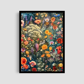 Постер Roomy "Floral Harmony" Белая рамка с антибликовым стеклом A4 (29.7x21 cm)