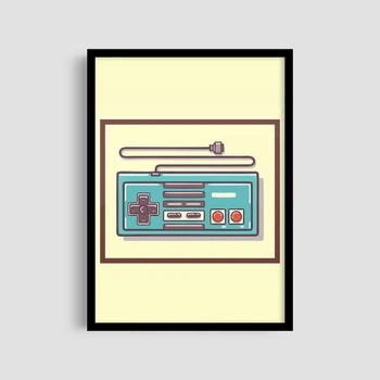 Постер Roomy "Retro Gaming Setup" Чорна рамка з глянцевим склом A3 (42x29.7 cm)