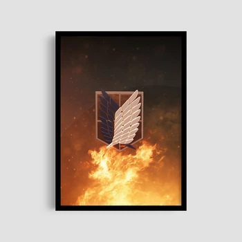 Постер Roomy "Attack on Titan Logo" Біла рамка з антибліковим склом A2 (59.4x42 cm.)