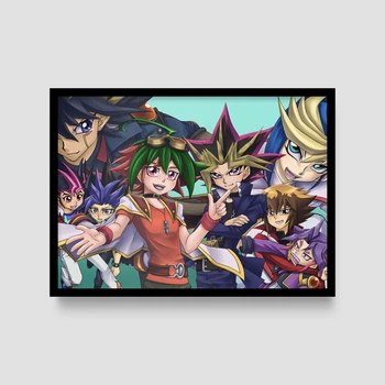 Постер Roomy "YuGiOh Characters" Белая рамка с глянцевым стеклом A4 (29.7x21 cm)